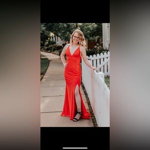 Long red formal dress